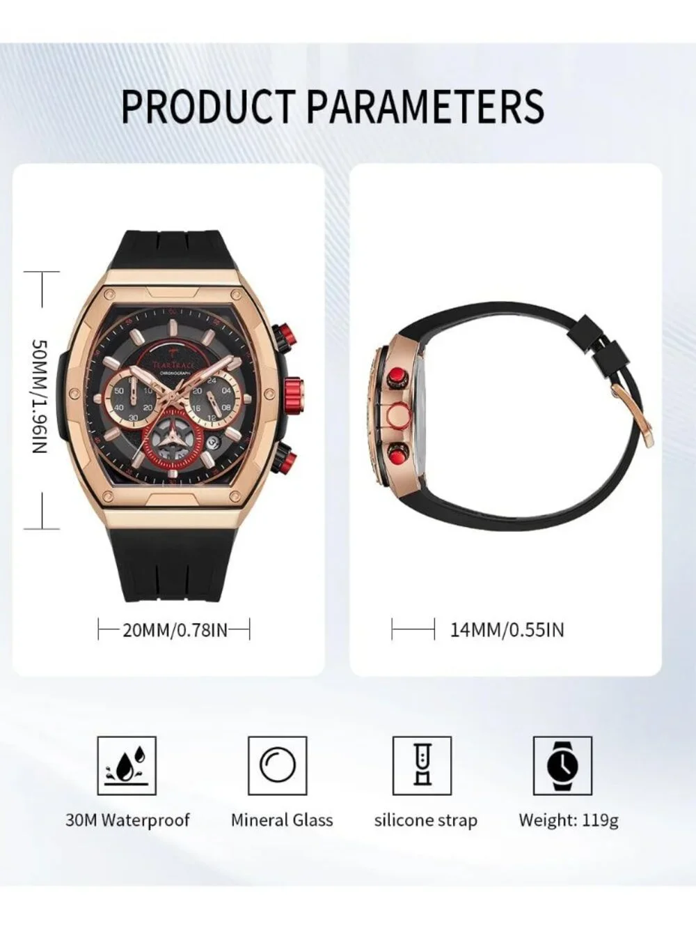 Men's Bronze Original Analog Quartz Waterproof Sport Fashion Unique Casual Watch